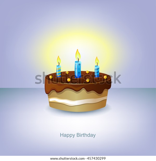 Happy Birthday Cake Candles Stock Vector Royalty Free