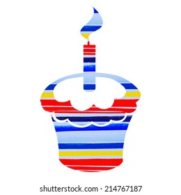 happy birthday cake with candles bright rainbow