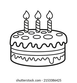 Happy Birthday Birthday Cake Candles Icon Stock Vector (Royalty Free ...