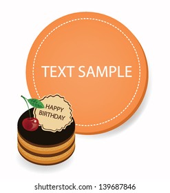 Happy birthday. Cake. Card vector illustration.