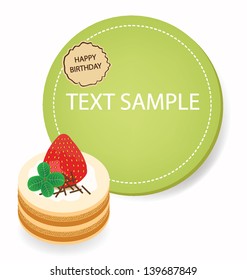 Happy birthday. Cake. Card vector illustration.