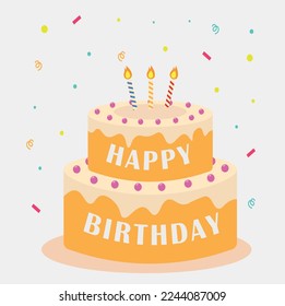 Happy Birthday Cake Card Vector