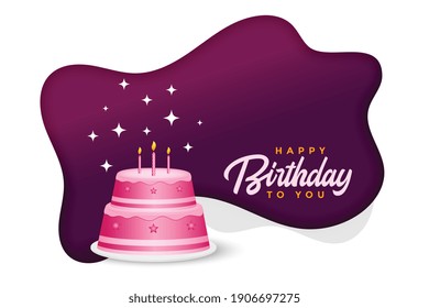 happy birthday cake celebration background design