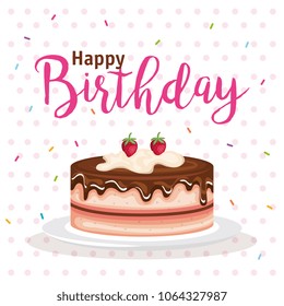 Happy Birthday Card Cake Portion Stock Vector (Royalty Free) 1161500197