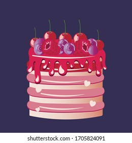 Happy birthday cake.  Cherry cake.