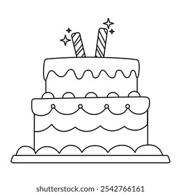 Happy birthday cake coloring pages