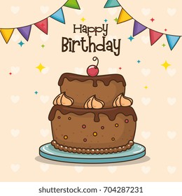 Happy birthday cake design