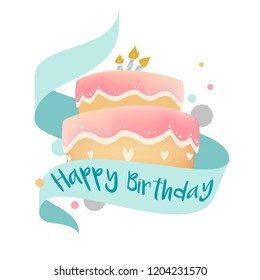 Happy birthday cake design vector