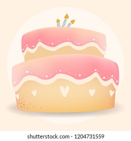 Happy birthday cake design vector