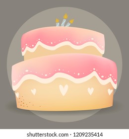 Happy birthday cake design vector