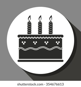 Happy birthday cake graphic design, vector illustration eps10