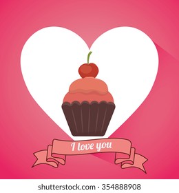 Happy birthday cake graphic design, vector illustration eps10