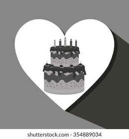 Happy birthday cake graphic design, vector illustration eps10