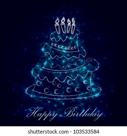 Happy Birthday Cake Graphic,Vector