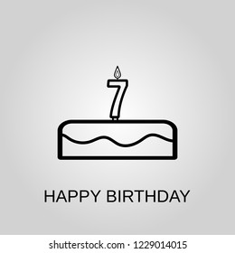 Happy birthday cake icon. Happy birthday cake symbol. Flat design. Stock - Vector illustration