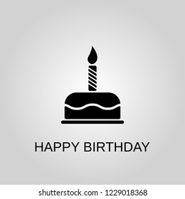 Happy birthday cake icon. Happy birthday cake symbol. Flat design. Stock - Vector illustration