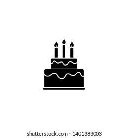 Happy Birthday and Cake Icon. Vector
