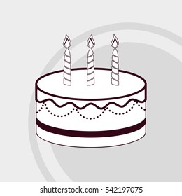 Happy birthday cake icon vector illustration graphic design