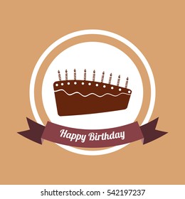 Happy birthday cake icon vector illustration graphic design