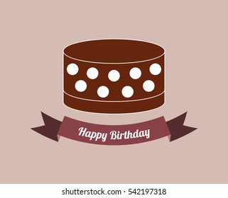 Happy birthday cake icon vector illustration graphic design