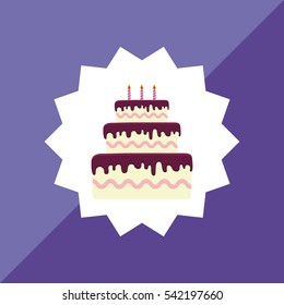 Happy birthday cake icon vector illustration graphic design