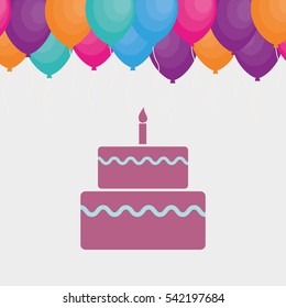 Happy birthday cake icon vector illustration graphic design