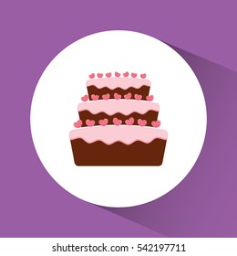 Happy birthday cake icon vector illustration graphic design