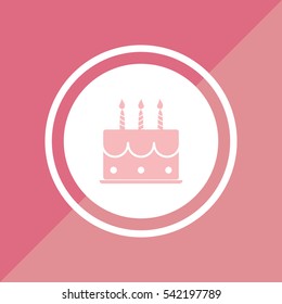 Happy birthday cake icon vector illustration graphic design