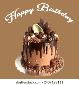 Happy Birthday cake image chocolate cake