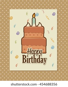 happy birthday cake isolated icon design, vector illustration  graphic 