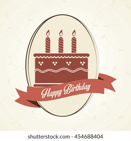 happy birthday cake isolated icon design, vector illustration  graphic 