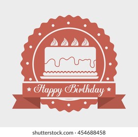 happy birthday cake isolated icon design, vector illustration  graphic 