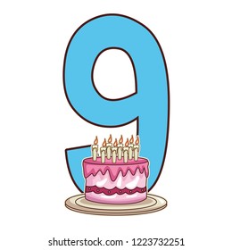 happy birthday cake number