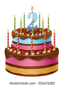 Happy Birthday cake, numbers 2