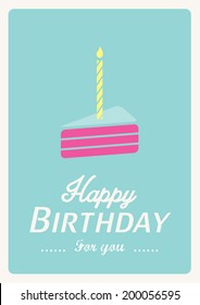 happy birthday with cake poster template vector/illustration / layout design/ background/ greeting card
