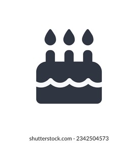 Happy Birthday Cake Symbol. Vector Illustration.
