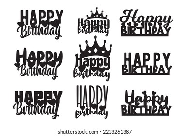 Happy birthday cake topper bundle