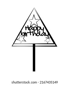 Alles Gute zum Geburtstag, Dekor, Vektordesign, Kalligrafik-Muster, handschriftlich. Vektorgrafik, Vorlage für Laser- oder Frässchnitt