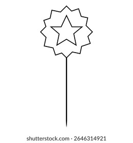 Happy Birthday Cake Topper  vector icon. Cake Topper illustration sign. Topper symbol. 