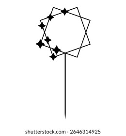 Happy Birthday Cake Topper  vector icon. Cake Topper illustration sign. Topper symbol. 