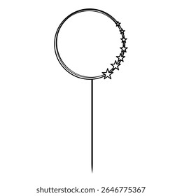 Happy Birthday Cake Topper  vector icon. Cake Topper illustration sign. Topper symbol. 