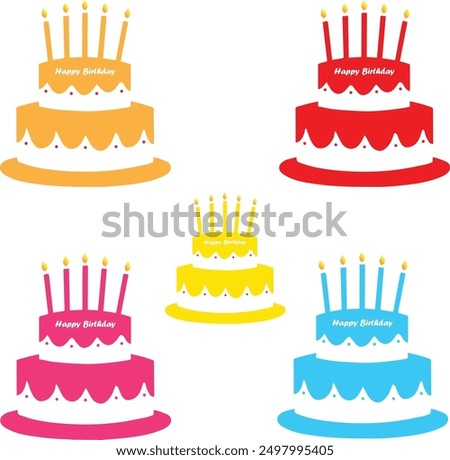 Happy birthday cake. It's use birthday wise any friend. 5 color type birthday cake.