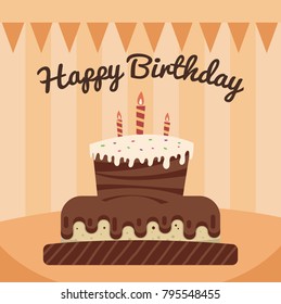 happy birthday cake vector