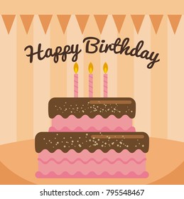 happy birthday cake vector