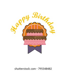 happy birthday cake vector