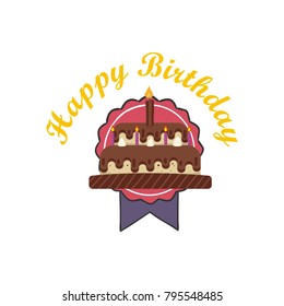 happy birthday cake vector