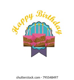 happy birthday cake vector