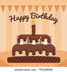 happy birthday cake vector