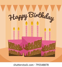 happy birthday cake vector