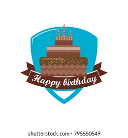 happy birthday cake vector